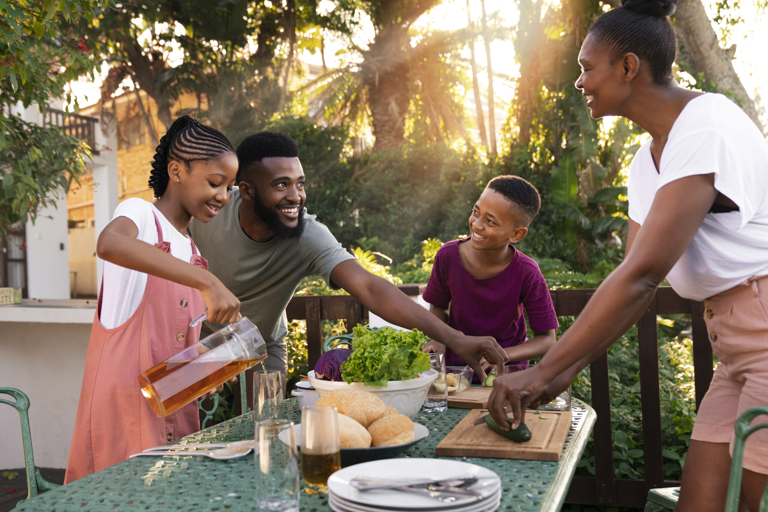 Parents kids spending time together